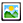  Image icon with green landscape and sun in blue sky. 